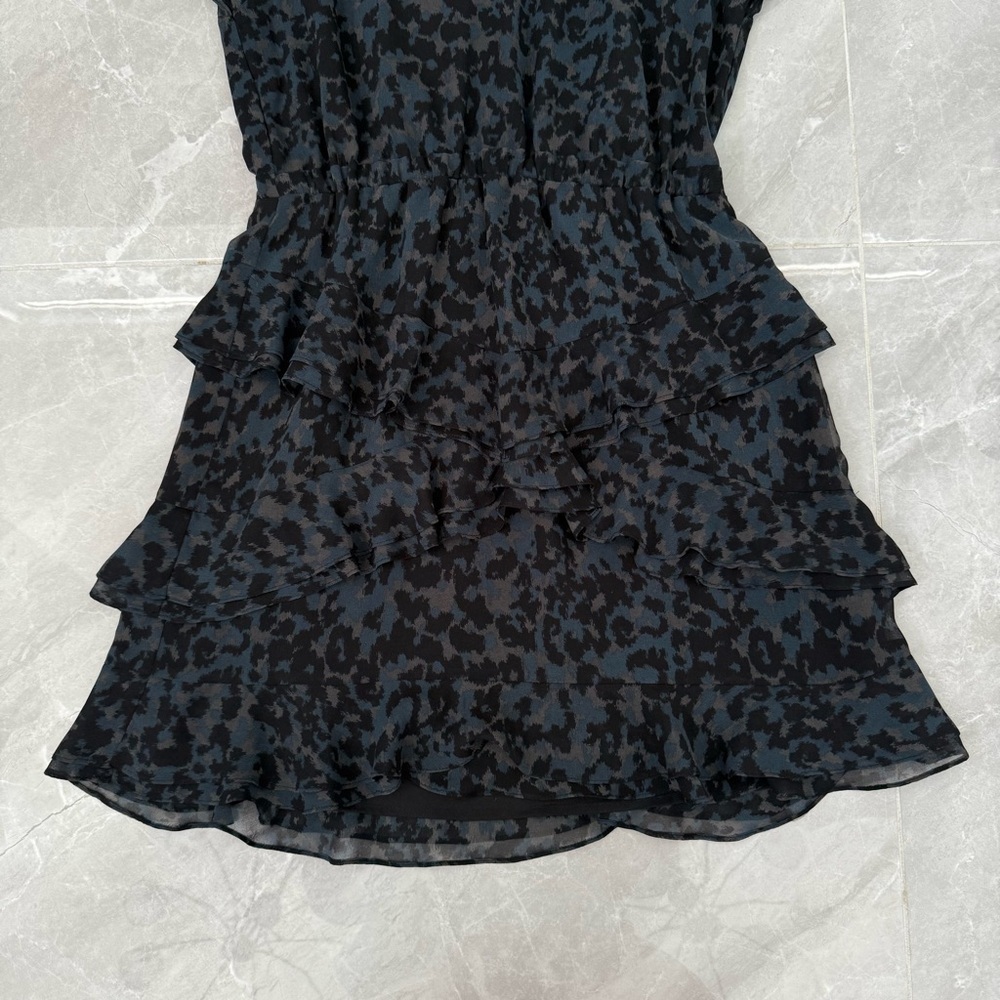 NWOT Women’s Madewell Radiant Dress Inkspot Leopard Print Tiered Dress Size 2 - Picture 8 of 16